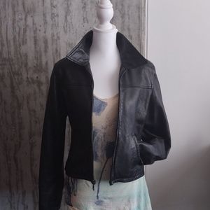 KYMO Petite, black leather jacket